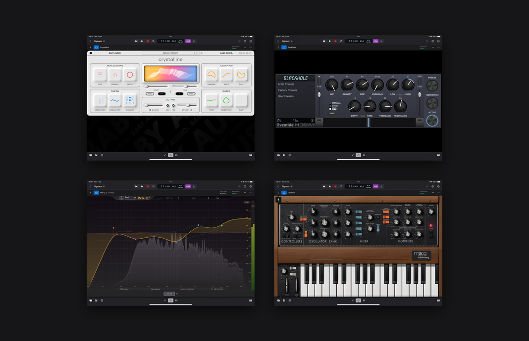 Diverses extensions de tiers aussi compatibles avec Logic Pro pour iPad.