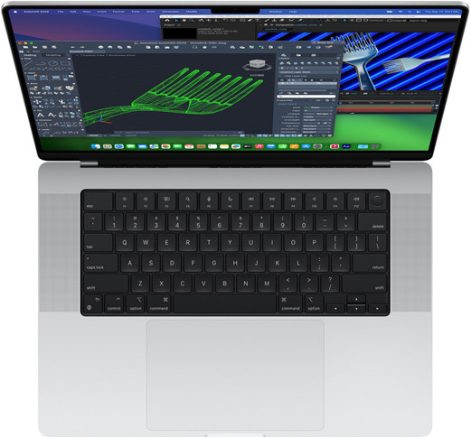 Autodesk AutoCAD e Adobe After Effects apresentados num MacBook Pro