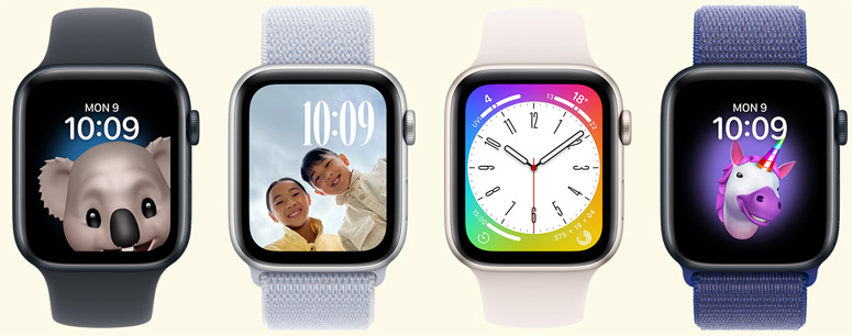 Apple Watches with fun and funny faces on them.