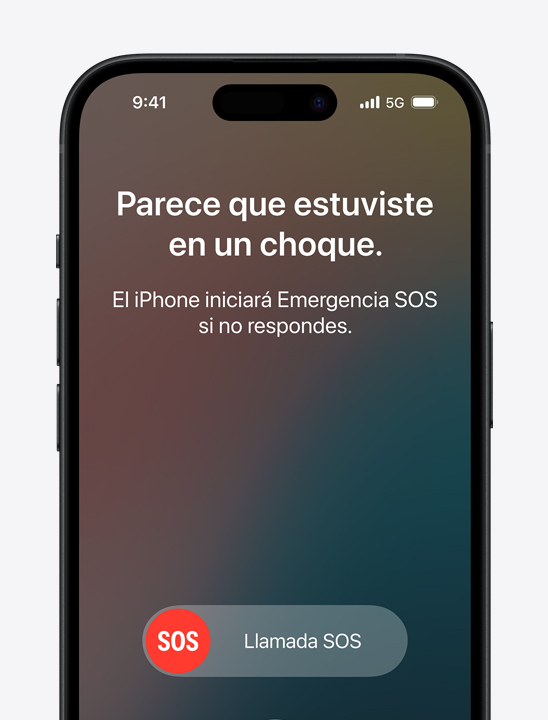 Un iPhone muestra un mensaje de seguridad luego de detectar automáticamente un accidente grave de auto.