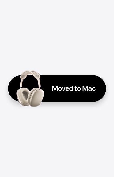 AirPods Max pored riječi „Moved to Mac”