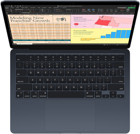 MacBook AirにMicrosoft Excelが表示されている